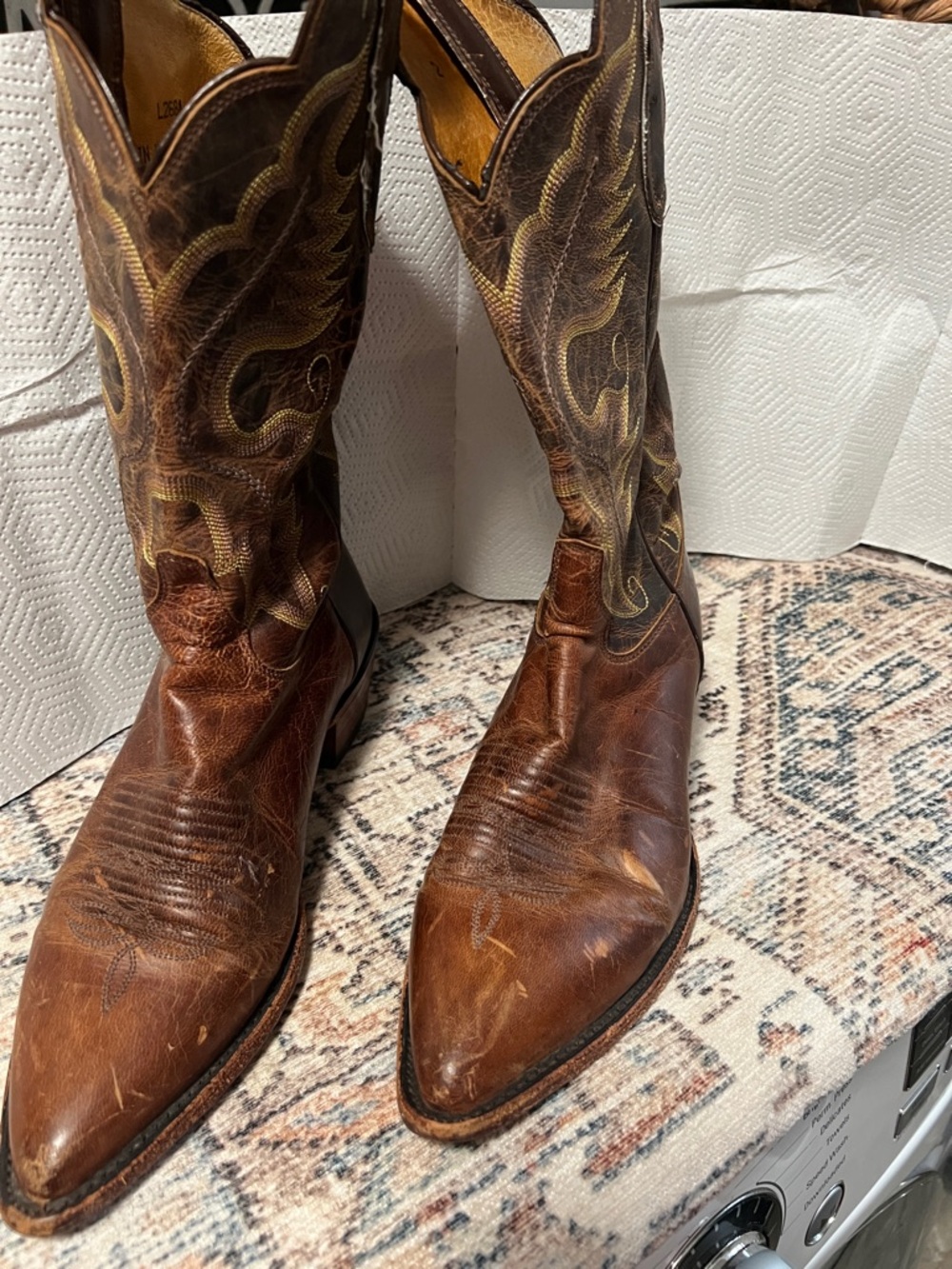 Justin Boots Dark Brown Leather Slip-On Loafers